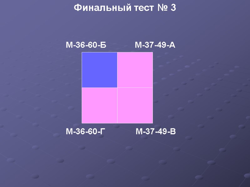 Финальный тест № 3 M-36-60-Б M-37-49-А M-36-60-Г M-37-49-B